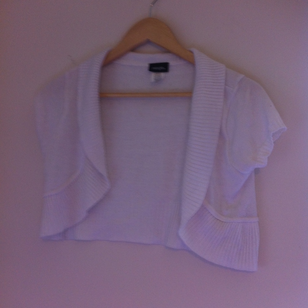 Mingle White Sweater Shrug Cardigan